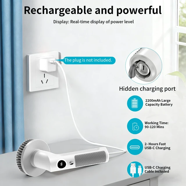 Alt view image 6 of 7 - Electric Spin Scrubber Cordless IPX7 Waterproof Electric Scrubber | Cleaning Brush Bathroom Scrubber with 6 Brush Heads, Extendable Long Handle Power Scrubber for Bathtub Floor