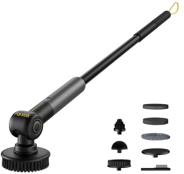 Main image of Flip G9 Pro Electric Scrubber, VoltiPulse Motor, for Bathroom | Dual-Speed Cleaner with 6 Brush Heads, Adjustable Angle & Extendable Handle, IPX7 Waterproof, Type-C Charge, Black
