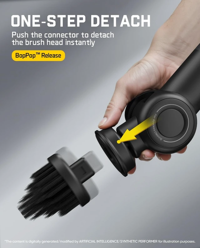 Alt view image 6 of 7 - Flip G9 Pro Electric Scrubber, VoltiPulse Motor, for Bathroom | Dual-Speed Cleaner with 6 Brush Heads, Adjustable Angle & Extendable Handle, IPX7 Waterproof, Type-C Charge, Black
