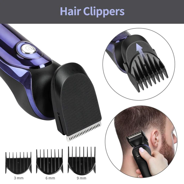 Alt view image 5 of 6 - Electric Razor for Men - 4 in 1 Rotary Men Shaver Beard Trimmer | Waterproof USB Electric Shaver Fast Charging - Cordless Beard, Nose, Hair Trimmer, Men Electric Razor Gift for Dad, Boyfriend