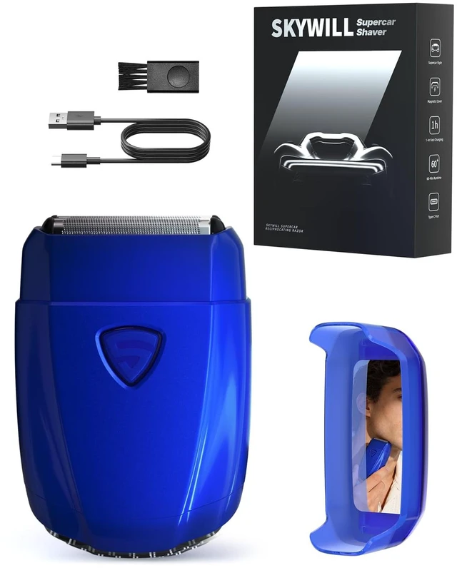 Main image of Electric Foil Shavers for Men, Cordless Mini Face Razor with Fast Charging | IPX7 Waterproof, Wet Dry Shaver, Magnetic Cover, USB-C Charging, Precision Blades, Electric Razor for Travel & Home