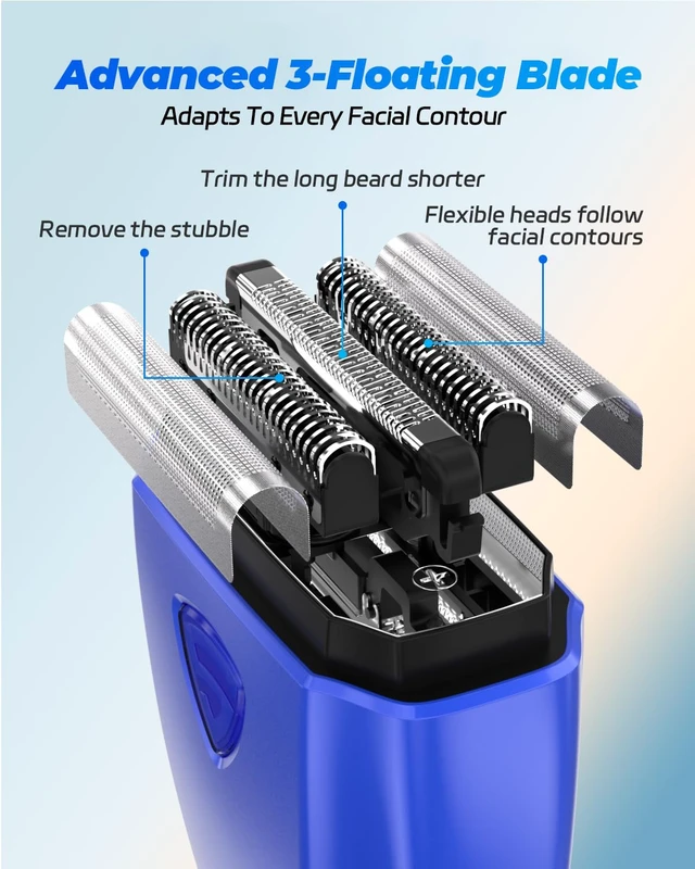 Alt view image 2 of 7 - Electric Foil Shavers for Men, Cordless Mini Face Razor with Fast Charging | IPX7 Waterproof, Wet Dry Shaver, Magnetic Cover, USB-C Charging, Precision Blades, Electric Razor for Travel & Home