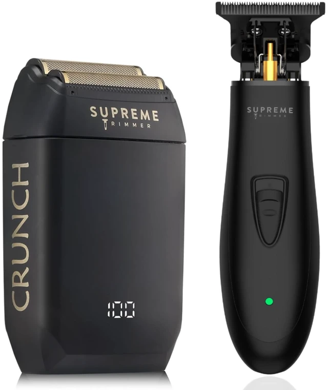 Main image of T-Shaper Trimmer & Crunch Foil Shaver Kit Black | Zero-Gap DLC Trimmer & Double Foil Shaver for Hair, Beard, Lineups, Fades & Finishing ST5206 + STF602