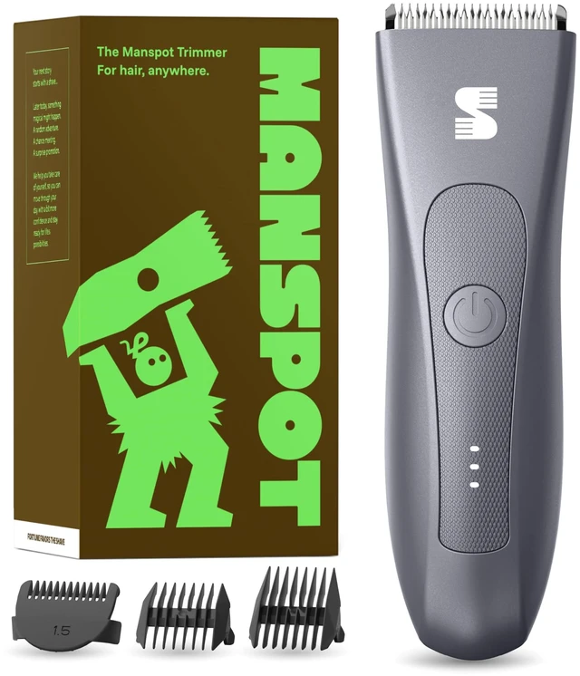 Main image of Manscape Groin & Body Hair Trimmer for Men, Shaver with LED Light | Electric Ball & Pubic Trimmer Shaver, Replaceable Ceramic Blade, IPX7 Waterproof Wet/Dry, 90-Min Runtime, 3 Guard Combs