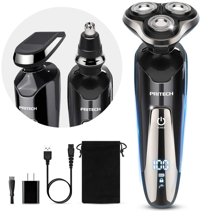 Main image of Electric Razor for Men Rotary Electric Shavers for Men | with Nose & Sideburn trimmers, Wet & Dry Use, Travel Lock, LED Display, IPX6 Waterproof, USB Fast Charging, Gift for Men