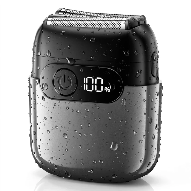 Main image of Electric Foil Shaver for Men,Compact 3D Floating Shaving Heads, Electric Razor for Men,IPX8 Waterproof, USB-C Fast Energy, 90-Min Runtime,LED Info Display, Wet/Dry Adaptability, Travel Lock,Ash Gray