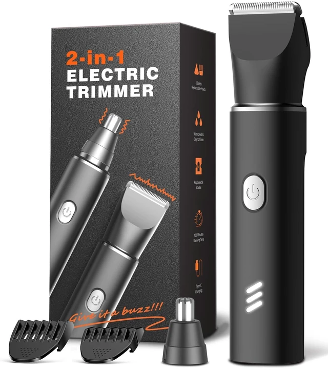 Main image of Manscape Body Hair Trimmer for Men, Waterproof Groin Trimmer, Electric Razor Ball Shaver for Chest Pubic Leg Arm Underarm Back Nose, Rechargeable Wet/Dry Groomer, Black