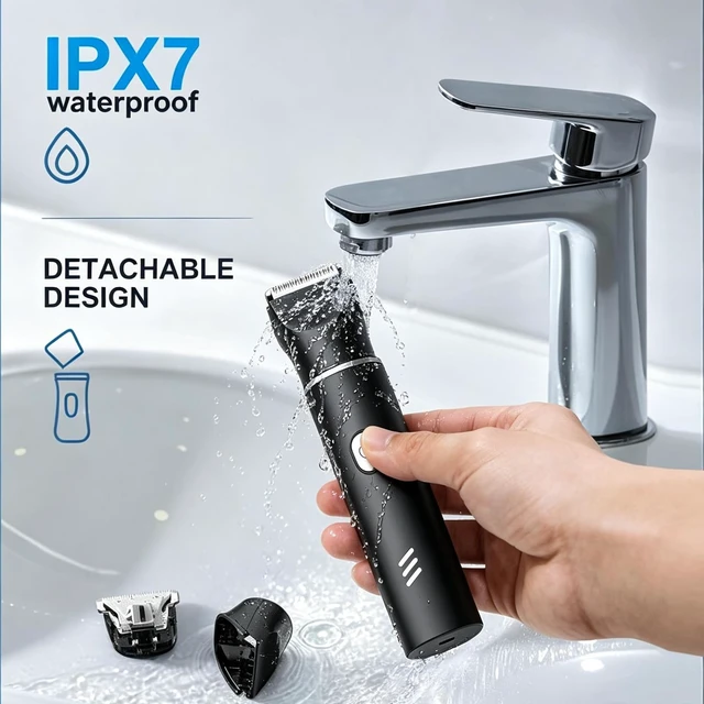 Alt view image 5 of 7 - Manscape Body Hair Trimmer for Men, Waterproof Groin Trimmer, Electric Razor Ball Shaver for Chest Pubic Leg Arm Underarm Back Nose, Rechargeable Wet/Dry Groomer, Black