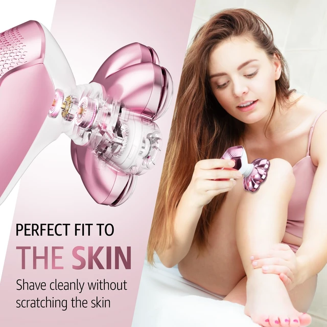 Alt view image 2 of 7 - Electric Razors for Women Legs: Rechargeable Electric Shavers for Body - Waterproof Wet Dry Hair Remover for Lady Face Underarms Public (Glossy Pink)
