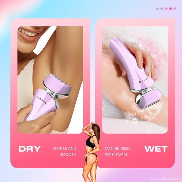 Alt view image 6 of 6 - Electric Razor for Womens Wet & Dry Electric Shaver for Legs & Body Shaver Waterproof Lady Shaver for bikini trimmer, Cordless Body Razor with Hypoallergenic Foil Blade, Easy to Clean, Gift for women
