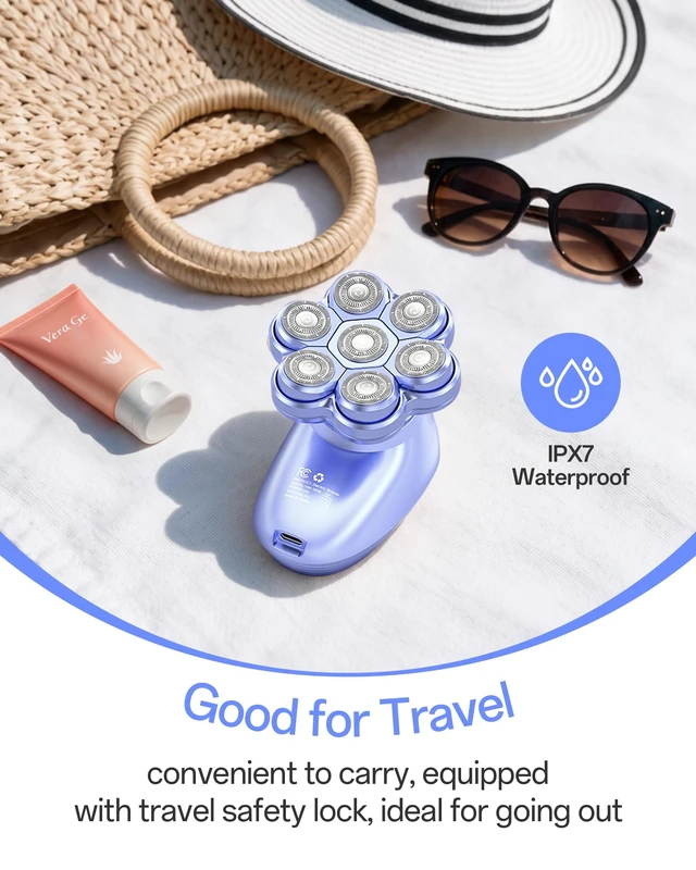 Alt view image 5 of 7 - 5-in-1 Electric Razors for Women, 7D Electric Shavers for Womens Full Body Legs, IPX7 Waterproof Wet Dry Travel Bikini Trimmers for Lady Face Bikini Arms Underarms