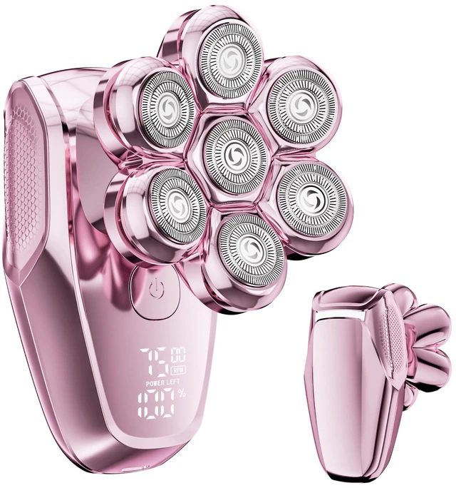 Main image of Electric Razors for Women - 7D Electric Shaver for Women, IPX8 Waterproof with USB-C Fast Charge, LED Display, 2 Speeds & Magnetic Heads,Pink Champagne