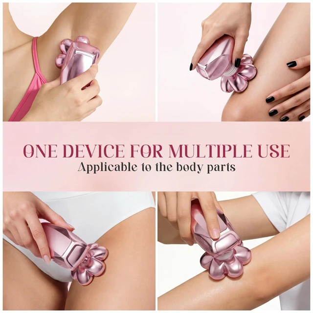 Alt view image 7 of 7 - Electric Razors for Women - 7D Electric Shaver for Women, IPX8 Waterproof with USB-C Fast Charge, LED Display, 2 Speeds & Magnetic Heads,Pink Champagne