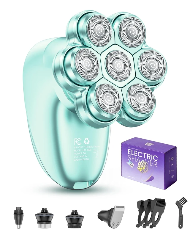 Alt view image 7 of 7 - 5-in-1 Electric Razors for Women, 7D Electric Shavers for Womens Full Body Legs, IPX7 Waterproof Wet Dry Travel Bikini Trimmers for Lady Face Bikini Arms Underarms