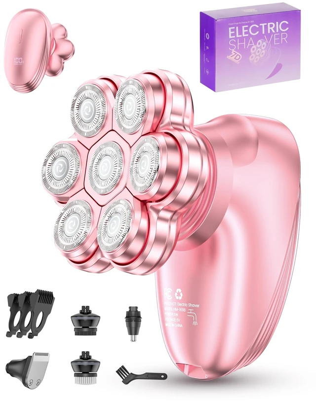 Main image of 5-in-1 Electric Razors for Women, 7D Electric Shavers for Womens Full Body Legs, IPX7 Waterproof Wet Dry Travel Bikini Trimmers for Lady Face Bikini Arms Underarms
