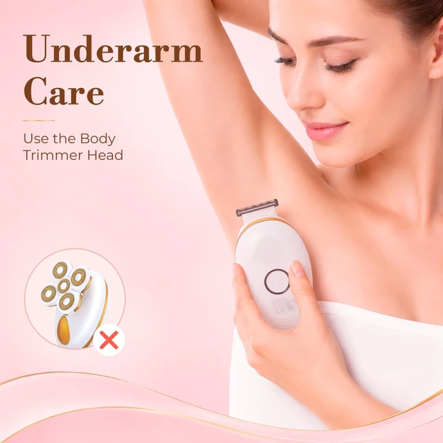Alt view image 7 of 7 - 5-in-1 Electric Razors for Women, Rechargeable Full Body Electric Shaver | Portable Waterproof Wet & Dry Shaver with LED Display, Hair Removal Trimmer for Legs, Face, Underarms, Bikini Area, Lip, Arms
