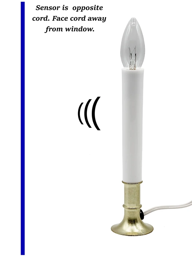 Alt view image 3 of 7 - Electric Window Candle Lamp with Brass Plated Base, Dusk to Dawn Sensor Turns Candle on in Dark and Off in Light, Ready to Use! | 6 Pack