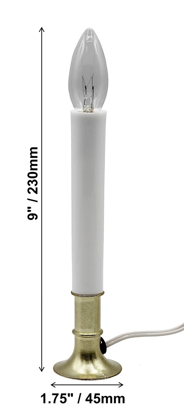 Alt view image 4 of 7 - Electric Window Candle Lamp with Brass Plated Base, Dusk to Dawn Sensor Turns Candle on in Dark and Off in Light, Ready to Use! | 6 Pack