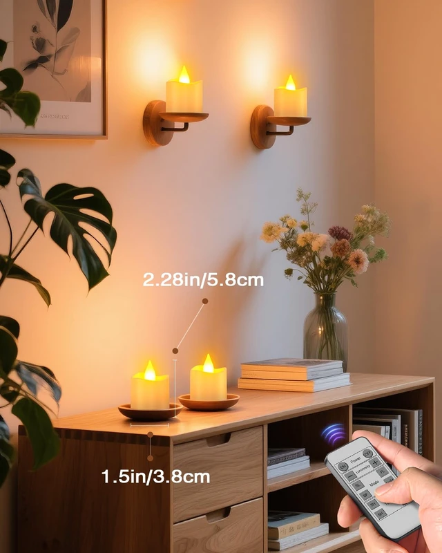 Alt view image 5 of 7 - Flameless Candles with Remote Timer & Charging Base, 12pcs USB Rechargeable Battery Flickering LED Small Votives Lights for Table Dinner Weddings Holidays General Decor, No Battery Required