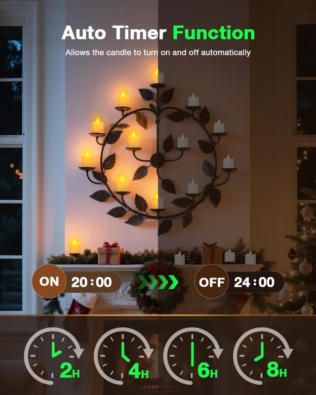 Alt view image 6 of 7 - Flameless Candles with Remote Timer & Charging Base, 12pcs USB Rechargeable Battery Flickering LED Small Votives Lights for Table Dinner Weddings Holidays General Decor, No Battery Required