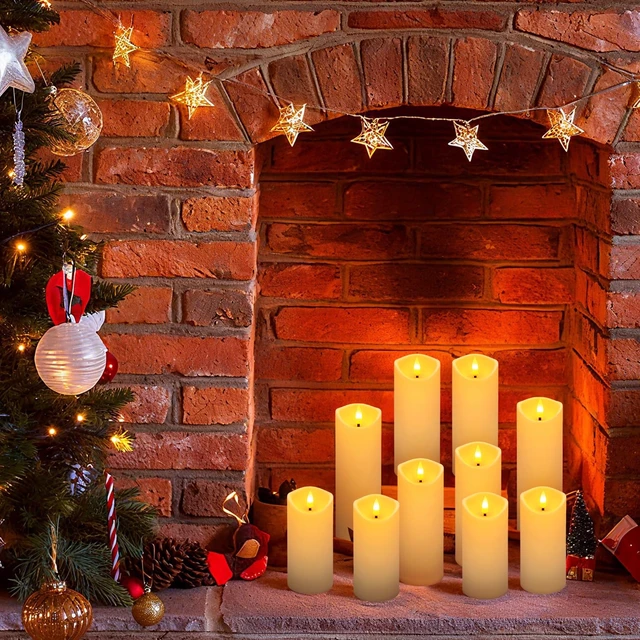 Alt view image 5 of 7 - 24 Pack Christmas Decoration Flickering Flameless Candles, Battery Operated Candles,LED Candles for Home Decor,Wedding,Halloween,Birthday,Valentine'sDay (D2.2 xH 5" 6" 7" Ivory)