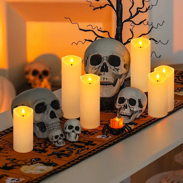 Alt view image 7 of 7 - 24 Pack Christmas Decoration Flickering Flameless Candles, Battery Operated Candles,LED Candles for Home Decor,Wedding,Halloween,Birthday,Valentine'sDay (D2.2 xH 5" 6" 7" Ivory)