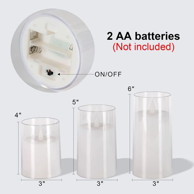 Alt view image 5 of 6 - Realistic Flickering Flameless Candles with Remote Control & Timer | LED Fake Electric Pillar Candles Battery Operated for Home, Datting, Christmas Decor, White, Set of 3