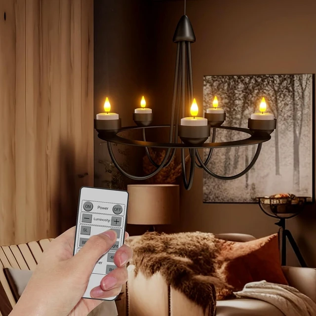 Alt view image 2 of 7 - Rechargeable Tea Lights with Remote, 6pcs LED Electric Flameless Flickering Candles with Timer & USB Cable for Home Lantern Table Party Bedroom Holiday Decorations, No Battery Needed