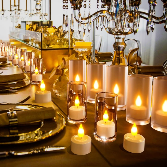 Alt view image 4 of 7 - Rechargeable Tea Lights with Remote, 6pcs LED Electric Flameless Flickering Candles with Timer & USB Cable for Home Lantern Table Party Bedroom Holiday Decorations, No Battery Needed