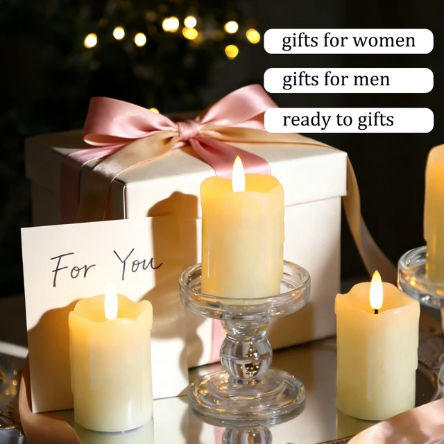 Alt view image 7 of 7 - Flameless Votive Candles Battery Operated with Remote and Timer, Pack of 6 (D:2" X H:3") LED Ivory White Long Lasting Flickering Wax Candles with Realistic 3D Flame