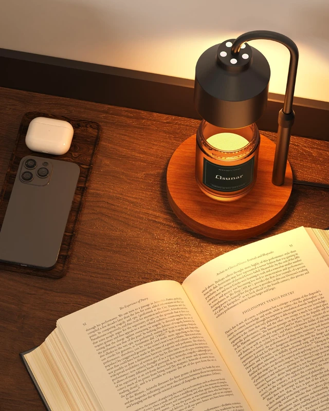 Alt view image 5 of 7 - Electric Candle Warmer Lamp Black, Candle Lamp Warmer with Timer, Wax Warmer Lamp for Jar Candles, Adjustable Height Candle Light Warmer with 2 Bulbs