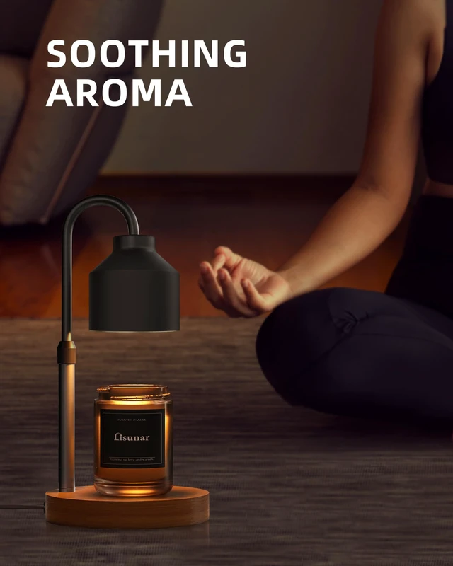 Alt view image 6 of 7 - Electric Candle Warmer Lamp Black, Candle Lamp Warmer with Timer, Wax Warmer Lamp for Jar Candles, Adjustable Height Candle Light Warmer with 2 Bulbs