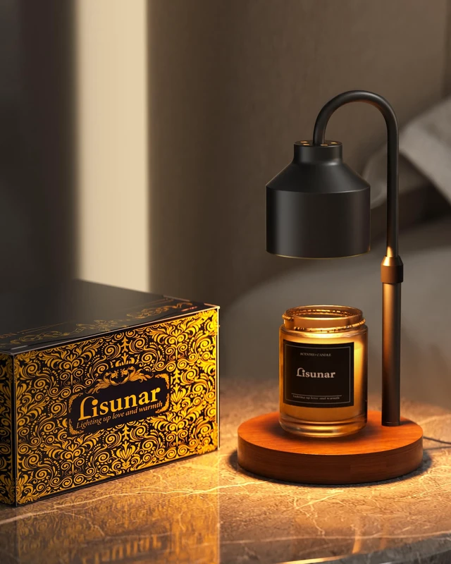 Alt view image 7 of 7 - Electric Candle Warmer Lamp Black, Candle Lamp Warmer with Timer, Wax Warmer Lamp for Jar Candles, Adjustable Height Candle Light Warmer with 2 Bulbs