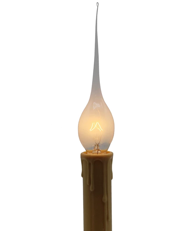 Alt view image 5 of 6 - 7 Inch Electric Rustic Country Candle Lamp with On/Off Switch, 5 Foot Ivory Cord, Metal Base and 5W Silicone Bulb Included