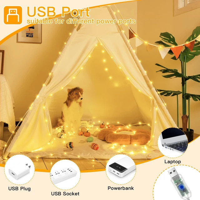 Alt view image 2 of 6 - USB Rope Lights Indoor Color Changing, 33FT 100 LED String Lights with Remote, 18 Colors Christmas Light for Indoor Bedroom Party Wedding Holiday Decorations