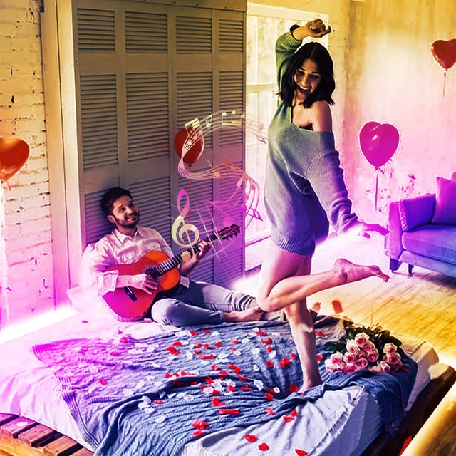 Alt view image 7 of 7 - 50FT LED Strip Lights 5050 RGB Color Changing for Bedroom | Bluetooth App Control, Music Sync, Kitchen Home Decor Lighting