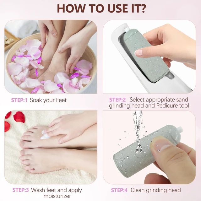 Alt view image 6 of 7 - Electric Callus Removers for Feet, Electric Foot Callus Remover Pedicure Kits Rechargeable with12 in 1, Removes Dry Skin for Smoother Feet, Foot Care for Dead Skin Ideal Gift (White)