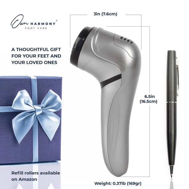 Alt view image 6 of 7 - Electric Foot Callus Remover with Vacuum - Professional Pedicure Tools Kit for Powerful Pedi Feet Care Vac, Electronic Foot File CR2100, Best for Hard, Dry, Cracked, Dead Skin (3 Rollers)