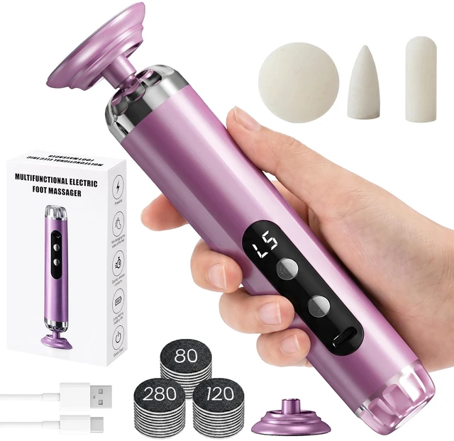 Main image of Electric Callus Remover for Feet, Cordless Foot Sander with 5 Speeds | Upgraded 1200RPM, 3-in-1 File, LED Display, 3-Hour Battery, 50 Discs, Heel Grinder, Home Pedicure Gift for Women Men