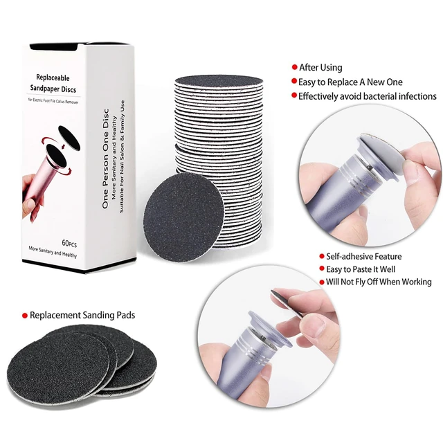 Alt view image 7 of 7 - Upgraded Electric Callus Remover for Feet 1200rpm, Adjustable Speed Professional Electric Foot Sander Foot Filer Women Men Pedicure Tools for Feet Callus Remover, FCR-2 Gray