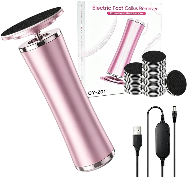 Main image of Electric Foot Callus Remover, Adjustable Speed Electric Foot Files for Feet, with 60 PCS Sandpaper Discs, Foot Care Scrubber for Cracked Heels, Dead Hard Skin Removal (Pink)