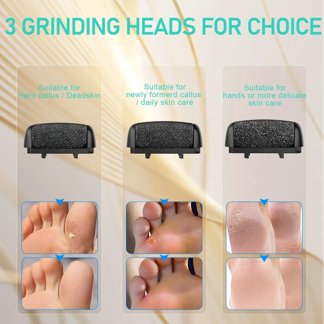 Alt view image 7 of 7 - Electric Rechargeable Callus Remover for Feet Portable Pedicure Kit | With Larger Grinding Head, Foot File Callus Remover, Waterproof Foot File for Foot Care Deadskin Remover LCD Display Black