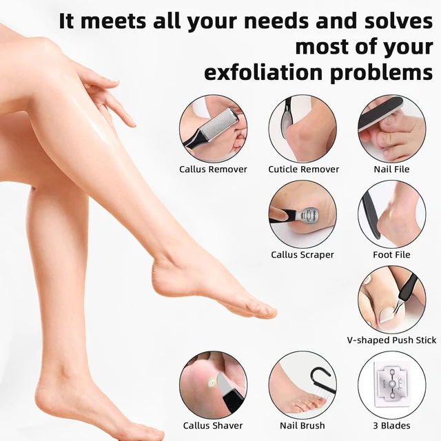 Alt view image 2 of 7 - Electric Callus Remover for Feet Rechargeable Hard Skin Remover with 3 Replacement Rollers, Electric Foot Care with LED Light (Black)