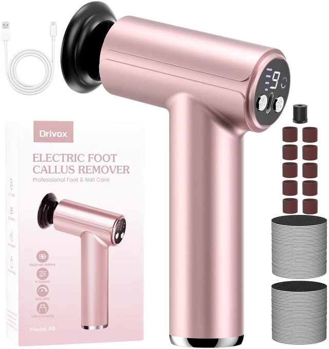Main image of Electric Foot Callus Remover - 2 in 1 Rechargeable Electric Callus Remover for Feet, Pedicure Tools with 70pcs Sandpapers, Professional Foot Scrubber File for Dead Skin - Pink