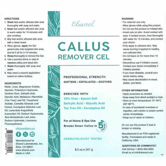 Alt view image 7 of 7 - Salon Grade Callus Remover for Feet with 20% Urea, Pedicure Gel Peel | with Salicylic Acid, Glycolic Acid, Epsom Salt, Heel Toe Foot Callus and Dead Skin Remover Gel for Feet, Cracked Heel Repair