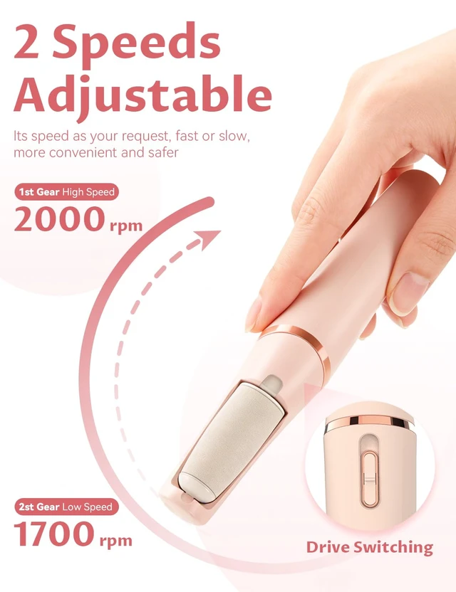 Alt view image 4 of 7 - Callus Remover, 2026 Upgraded 3rd Electric Callus Removers for Feet, Foot File Callus Remover Pedicure Tools with 2 Speeds, for Dry/Calluses/Cracked/Hard Skin - Soft Smooth Skin (Pink)
