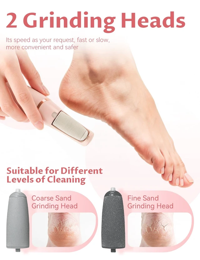 Alt view image 3 of 7 - Callus Remover, 2026 Upgraded 3rd Electric Callus Removers for Feet, Foot File Callus Remover Pedicure Tools with 2 Speeds, for Dry/Calluses/Cracked/Hard Skin - Soft Smooth Skin (Pink)