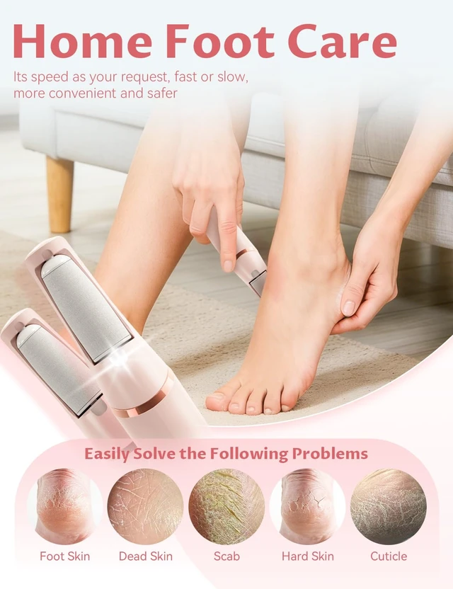Alt view image 5 of 7 - Callus Remover, 2026 Upgraded 3rd Electric Callus Removers for Feet, Foot File Callus Remover Pedicure Tools with 2 Speeds, for Dry/Calluses/Cracked/Hard Skin - Soft Smooth Skin (Pink)