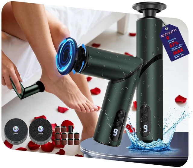 Main image of 5-in-1 Professional Electric Callus Remover(Portable & Foldable), Removes 99.92% of Calluses in 3 Mins, Rechargeable Foot File Pedicure Kits with 10 & 40 Grit Pads for Soft Smooth Feet, Gunmetal Gray