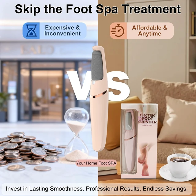Alt view image 7 of 7 - 2026 Electric Foot File,Callus Remover for Feet | Rechargeable Foot Tool for Dry, Dead & Cracked Skin, 2 Speeds & Heads for Hard Skin Removal, Cordless, Waterproof, USB
